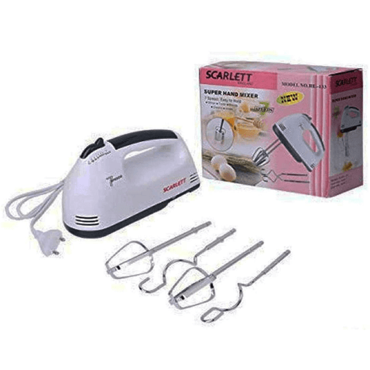 Electric Scarlett Hand Mixer – 7-Speed Egg Beater with Chrome Beaters