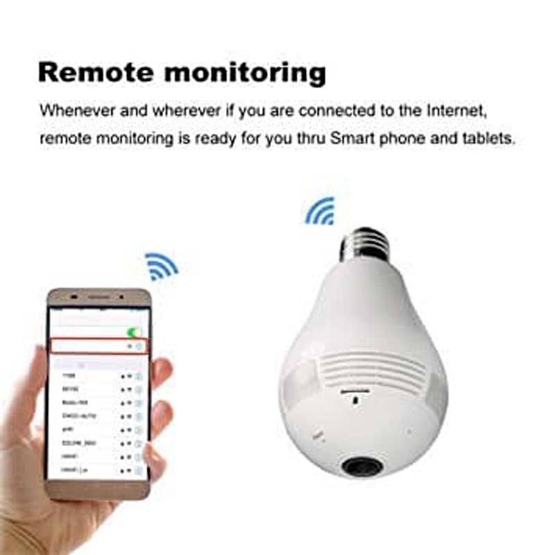 Wi-Fi Light Bulb Camera HD 360 Degree Panoramic View with Audio