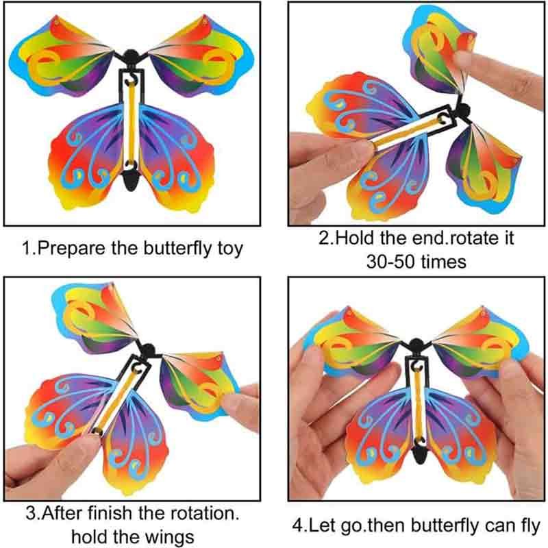 Magic flying butterfly novelty toy pack of 6