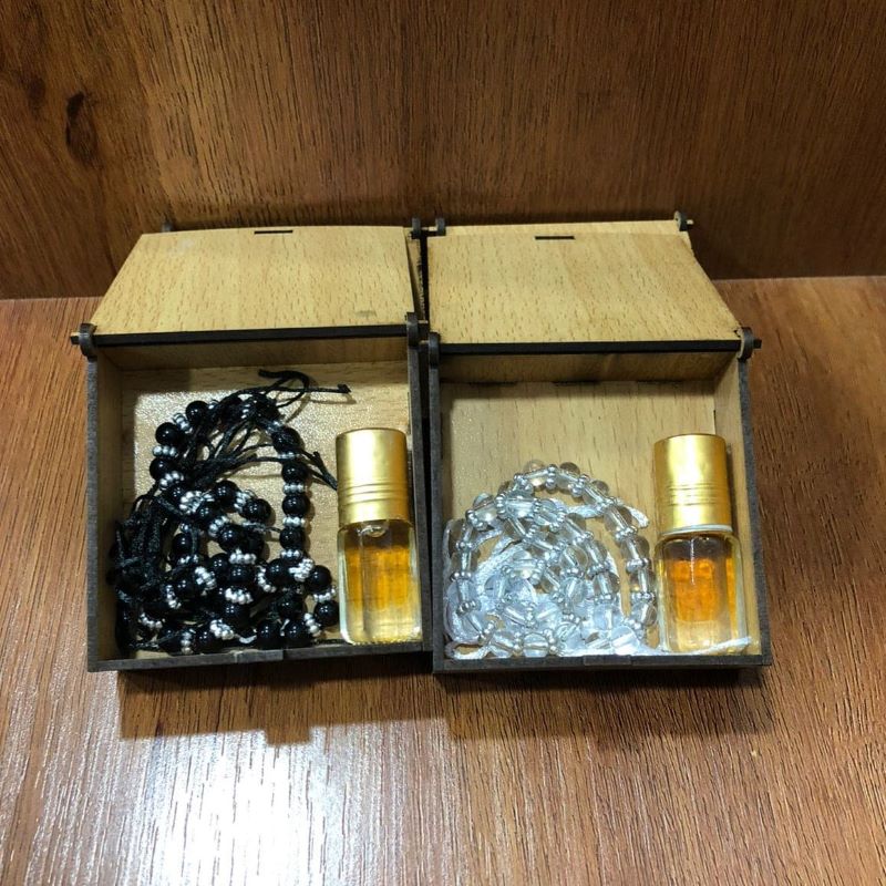 Ramadan Kareem Gift Box | Tasbeeh & Ittar Set | Islamic Festival Essentials & Mubarak Gift