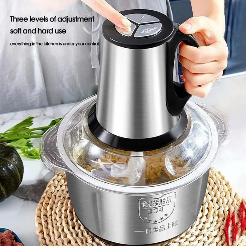 Multifunctional Silver Crest Electric High Power 3L Household Stainless Steel Meat Grinder and Blender