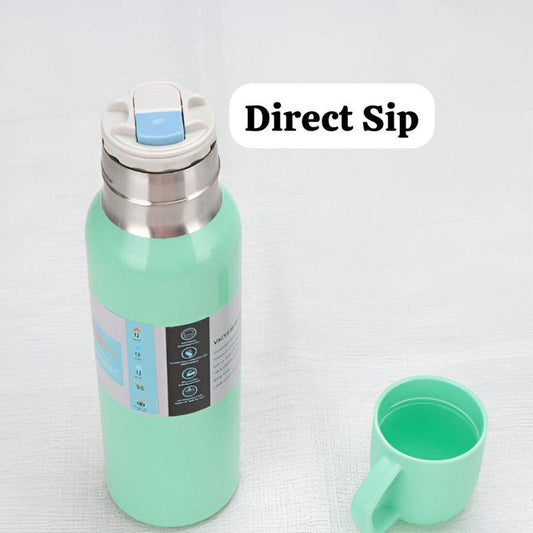 New Shape Vacuum Flask Bottle with 3 Cups and Gift Box