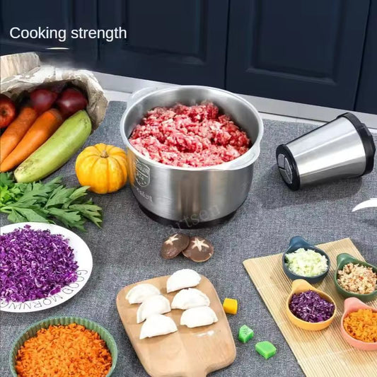 Multifunctional Silver Crest Electric High Power 3L Household Stainless Steel Meat Grinder and Blender