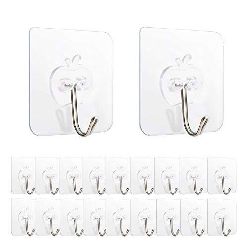 PACK OF 10 ADHESIVE SINGLE HOOK