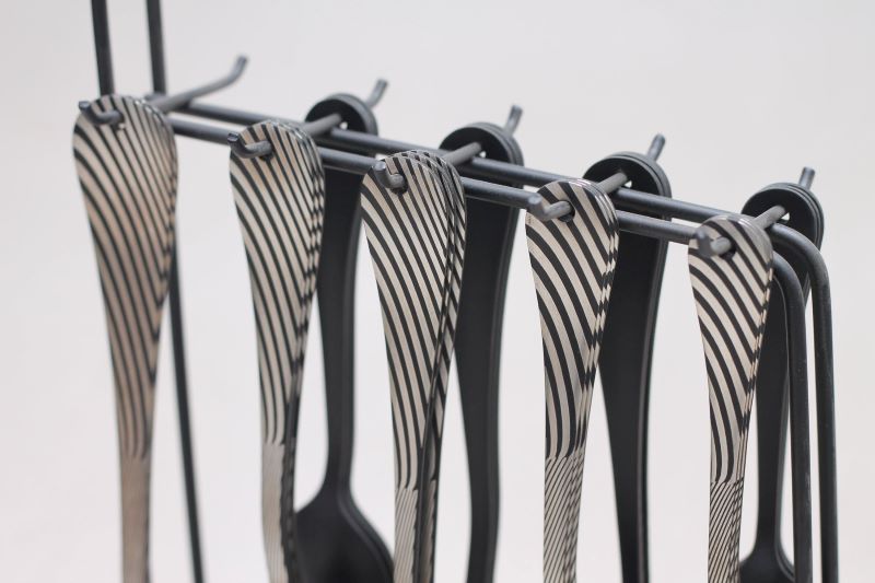 Stainless Steel Black Coated 29pcs Cutlery Set Design Zebra