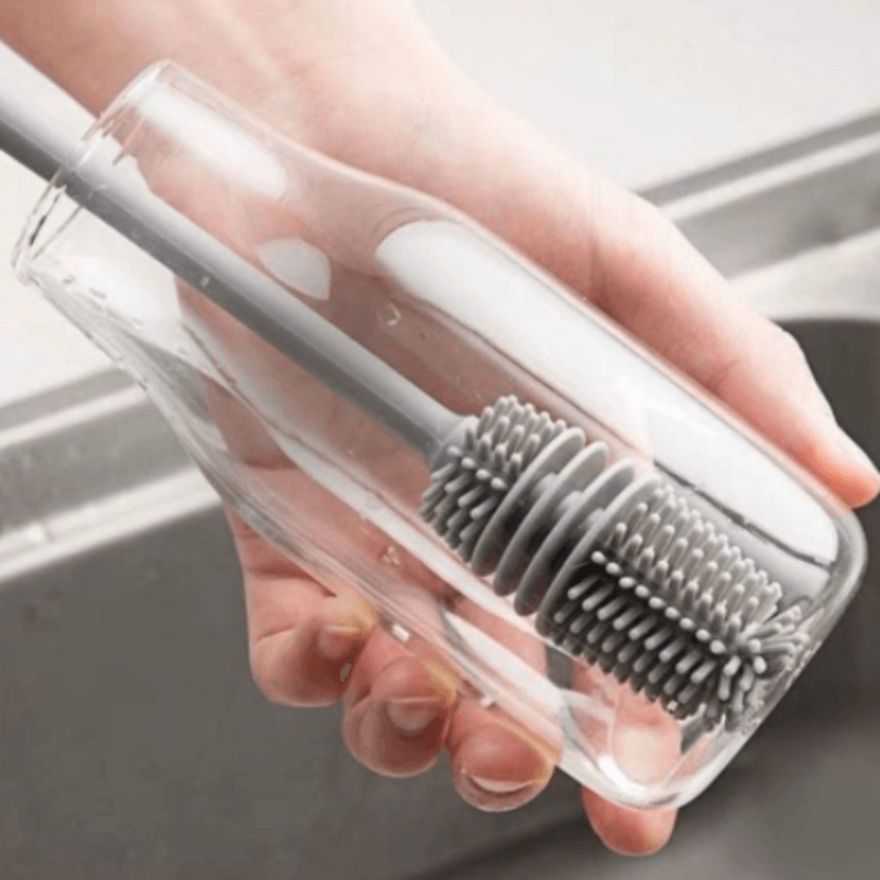 Silicon Glass &  cleaning brush(pack of 2)