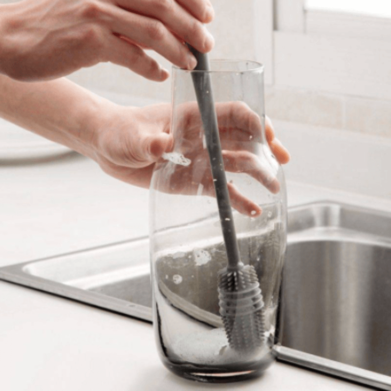 Silicon Glass &  cleaning brush(pack of 2)
