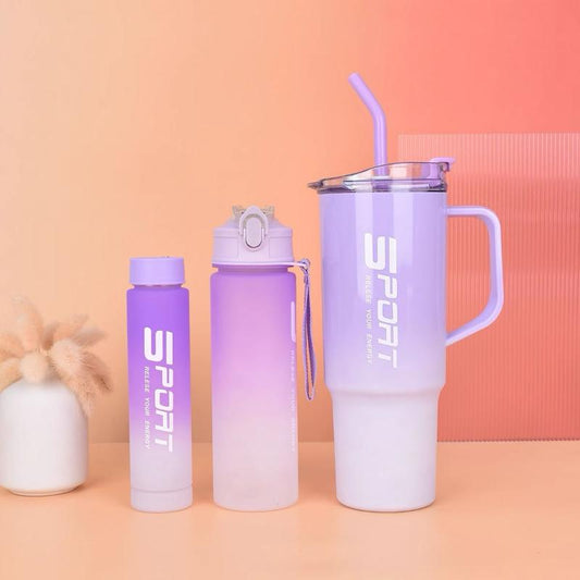 New 3pcs Tumbler With Stickers