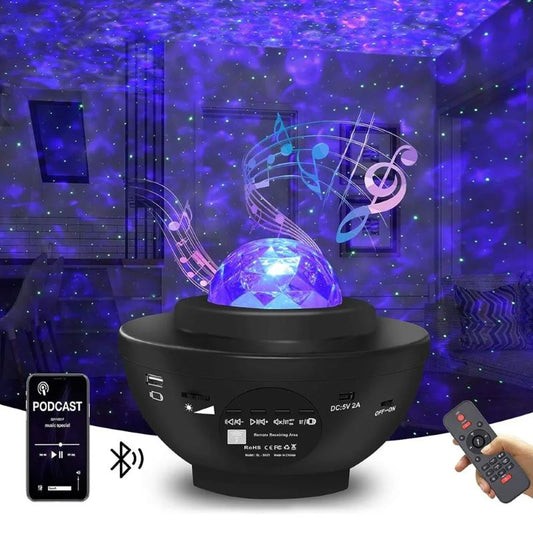 LED Galaxy Projector Light with Speaker – Remote Controlled & Color Changing