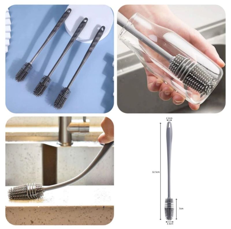 Silicon Glass &  cleaning brush(pack of 2)